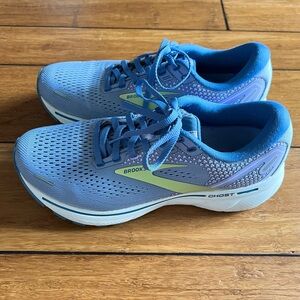 Brooks Ghost 14 Women's Running Shoes - Blue with Lime Accent Size 7.5